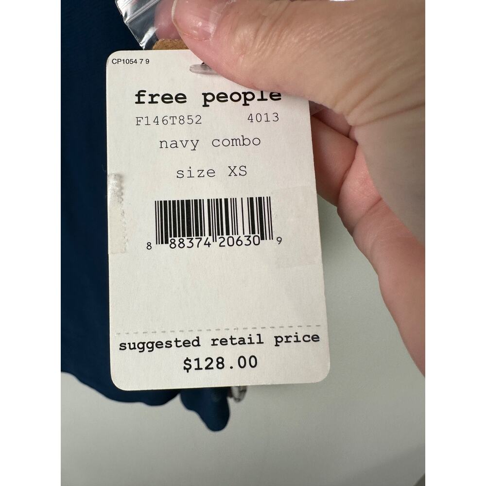 NEW Free People XS Tie Me Down Top Oversized Bohemian Tie Dye Sheer Lace A34 - Picture 4 of 8